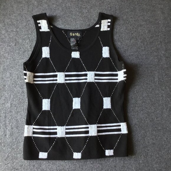 Vintage Gardy Knit Dress Tank with Sequins Sz L - Picture 1 of 4